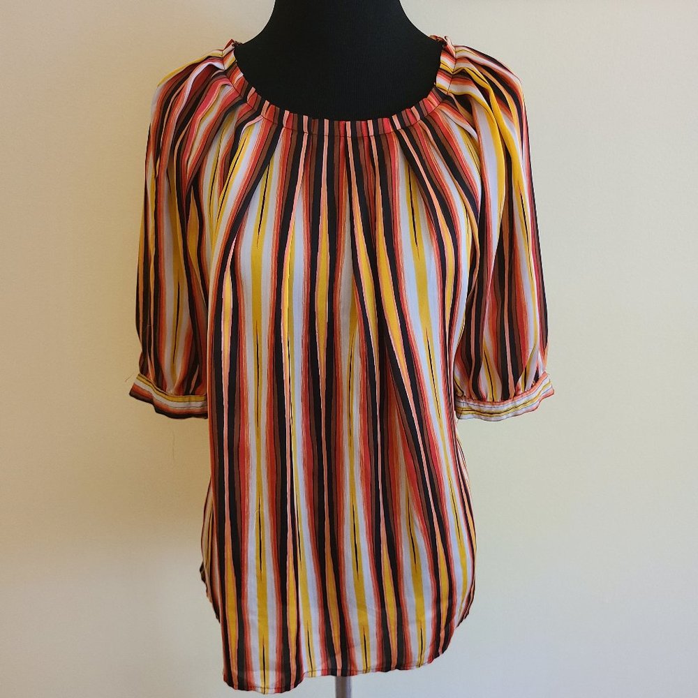 Bright Stripes Dress Top - Sz L